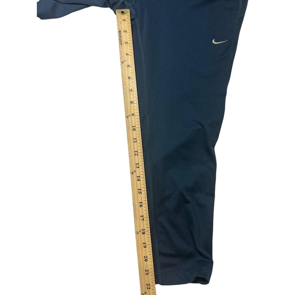 Nike Dri-FIT Running Leggings Women Large Blue Excellent Crop Zipper Pocket - Picture 11 of 14